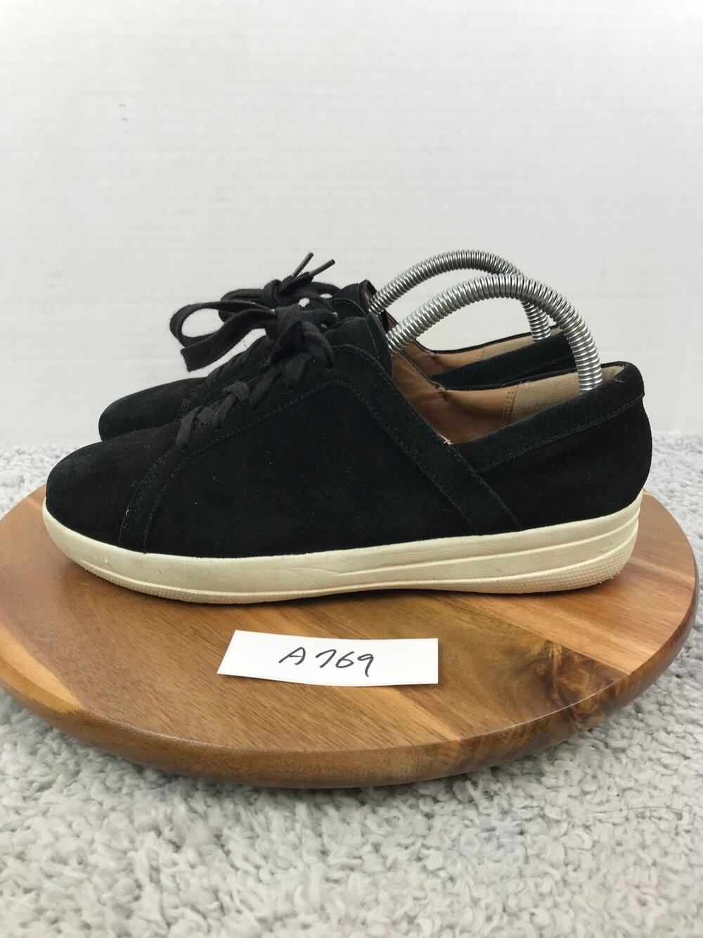 Fitflop Womens 8.5 F-Sporty II Black Fringe Suede Lace Up Casual Walking Shoe